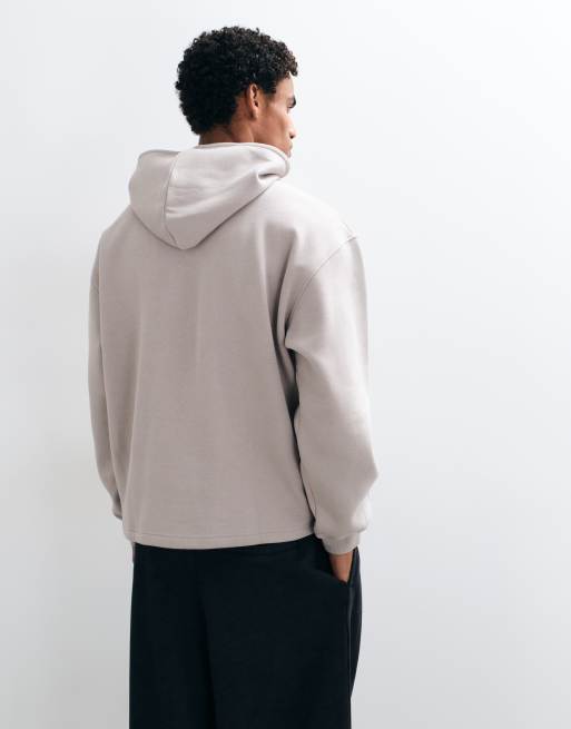 ASOS DESIGN essentials oversized hoodie with inseam pockets in grey - LGREY, 4 of 10