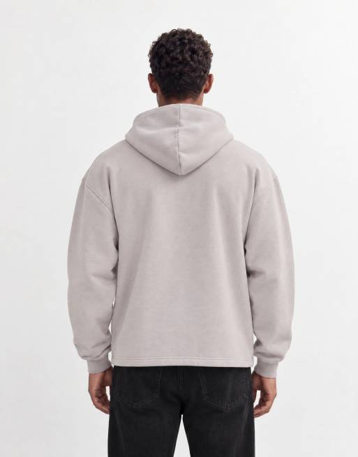 ASOS DESIGN essentials oversized hoodie with inseam pockets in grey - LGREY, 7 of 10