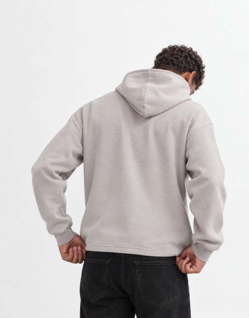 ASOS DESIGN essentials oversized hoodie with inseam pockets in grey - LGREY, 8 of 10