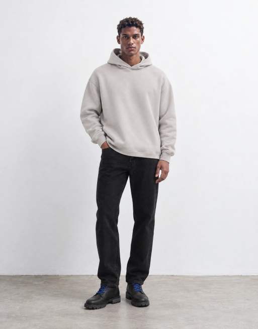 ASOS DESIGN essentials oversized hoodie with inseam pockets in grey - LGREY, 9 of 10