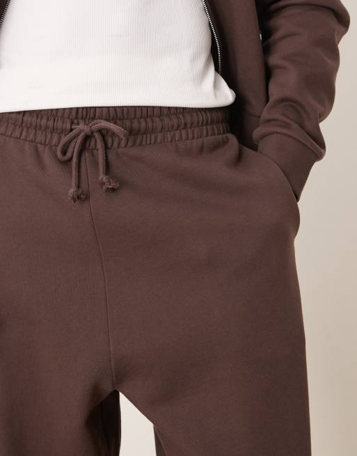 ASOS DESIGN essentials oversized joggers in brown , 4 of 5