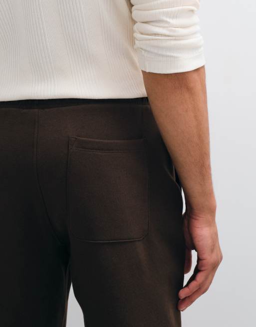 ASOS DESIGN essentials oversized joggers in brown, 4 of 5