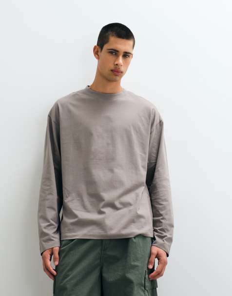 ASOS DESIGN Essentials oversized langærmet T-shirt i grå - view 1
