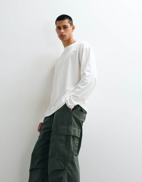 ASOS DESIGN Essentials oversized long sleeve t-shirt in cream - view 1
