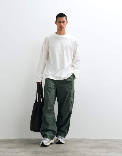 ASOS DESIGN Essentials oversized long sleeve t-shirt in cream, 2 of 5