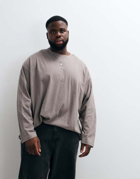 ASOS DESIGN Essentials oversized long sleeve t-shirt in grey - view 1