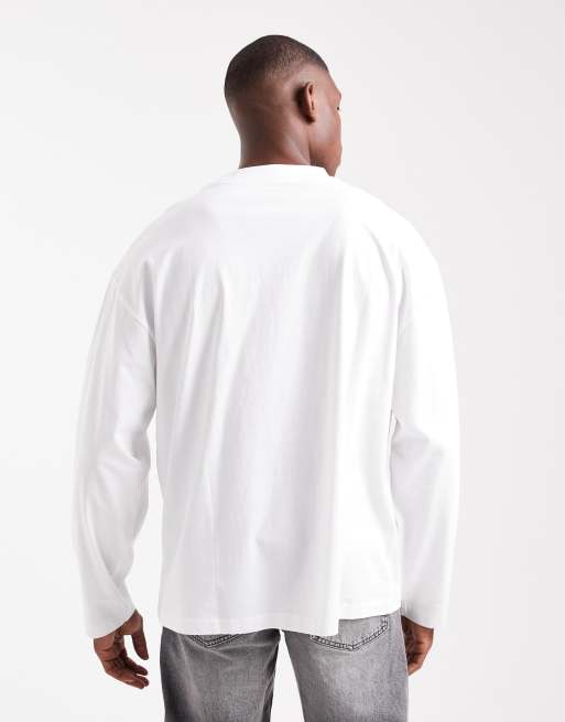 ASOS DESIGN Essentials oversized long sleeve t-shirt in white, 5 of 5