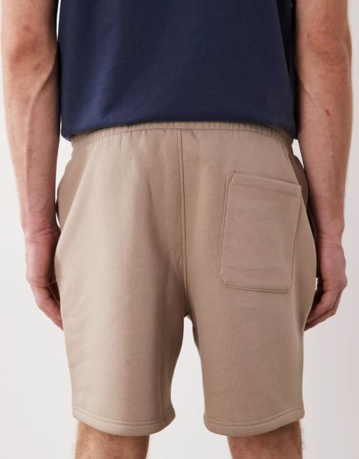 ASOS DESIGN essentials oversized mid length jersey shorts in beige, 5 of 5