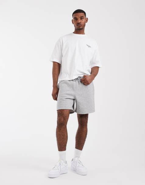 ASOS DESIGN essentials oversized mid length jersey shorts in grey marl - view 1