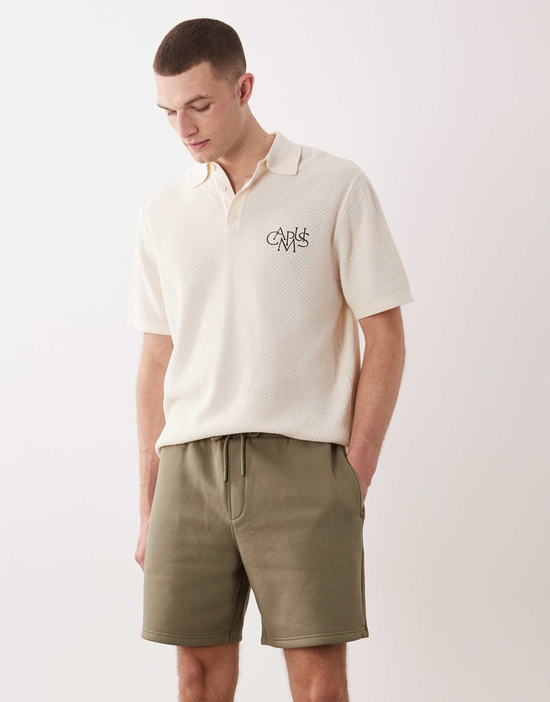 ASOS DESIGN essentials oversized mid length jersey shorts in khaki green