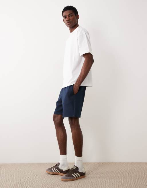 ASOS DESIGN essentials oversized mid length jersey shorts in navy, 3 of 5