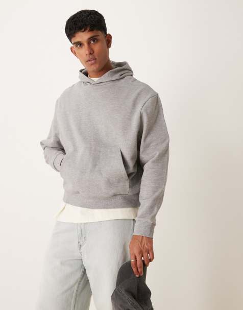ASOS DESIGN - Essentials - Oversized og gråmeleret hættetrøje med firkantet pasform - view 1