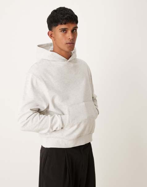 ASOS DESIGN - Essentials - Oversized og gråmeleret hættetrøje med firkantet pasform - view 1