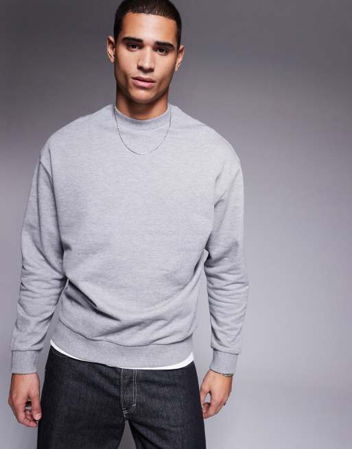 ASOS DESIGN - Essentials - Oversized sweatshirt in gemêleerd zwart