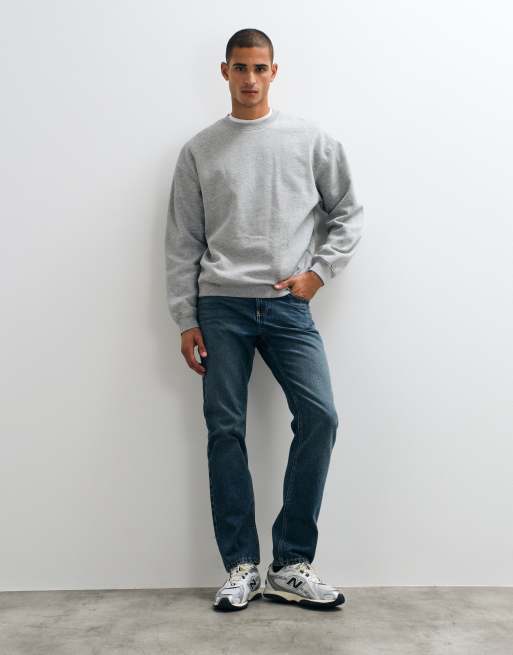 ASOS DESIGN essentials oversized sweatshirt in grey marl, 2 of 5