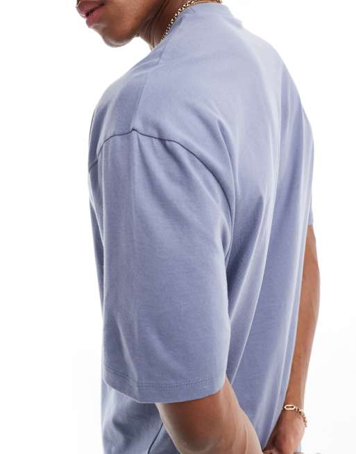 ASOS DESIGN essentials oversized t-shirt in blue  , 3 of 4