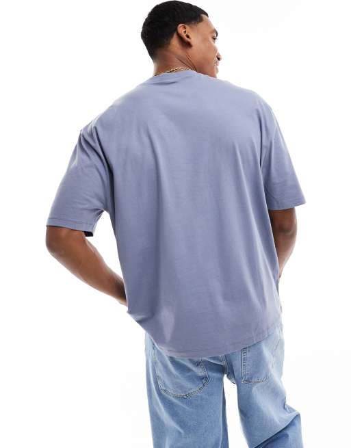 ASOS DESIGN essentials oversized t-shirt in blue  , 4 of 4