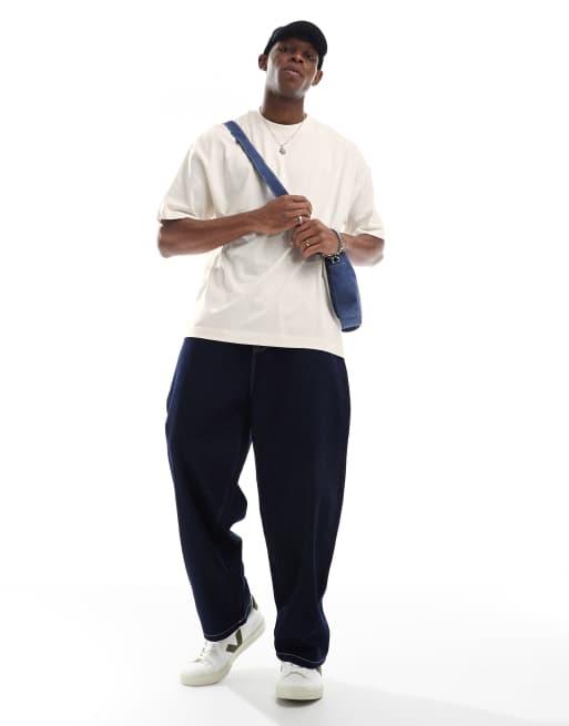 ASOS DESIGN - Essentials - Cremefarvet og oversized T-shirt