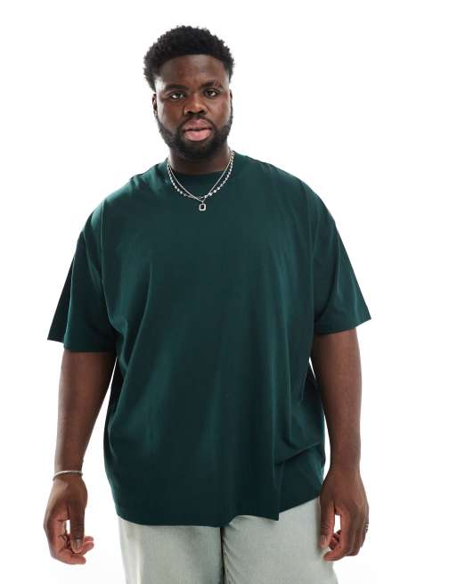 ASOS DESIGN Essentials oversized t-shirt in dark green , 2 of 5