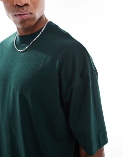 ASOS DESIGN Essentials oversized t-shirt in dark green , 5 of 5