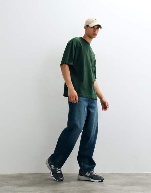 ASOS DESIGN Essentials oversized t-shirt in dark green, 2 of 5