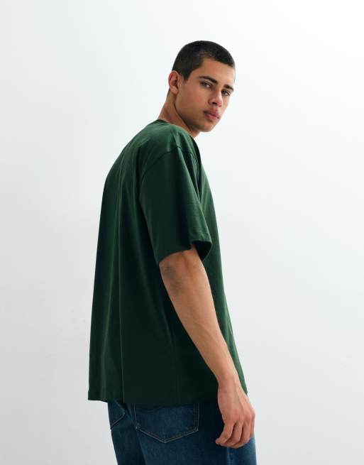 ASOS DESIGN Essentials oversized t-shirt in dark green, 4 of 5