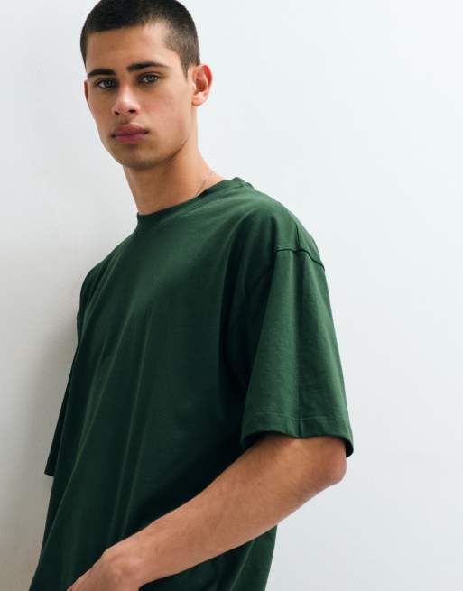 ASOS DESIGN Essentials oversized t-shirt in dark green, 5 of 5