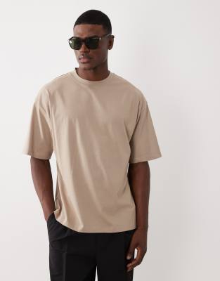 Asos Design Essentials Oversized T-shirt In Stone-neutral