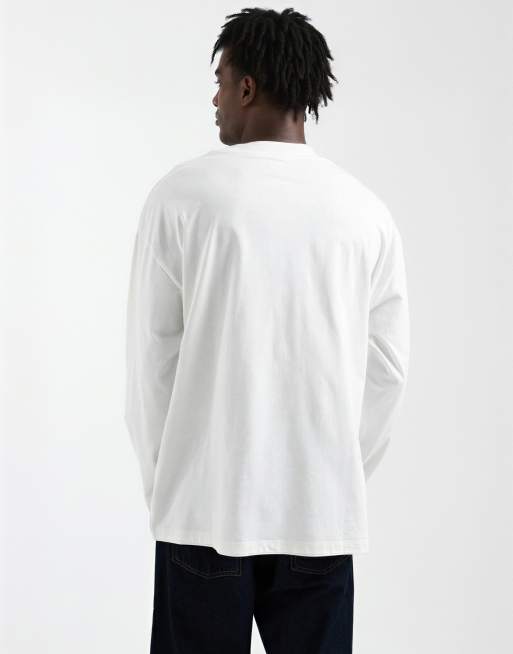 ASOS DESIGN - Essentials - Oversized T-shirt met lange mouwen in crème, 3 van 5