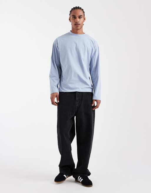 ASOS DESIGN - Essentials - Oversized T-shirt met lange mouwen in lichtblauw, 2 van 5