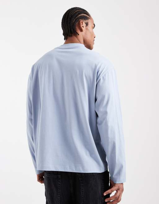 ASOS DESIGN - Essentials - Oversized T-shirt met lange mouwen in lichtblauw, 3 van 5