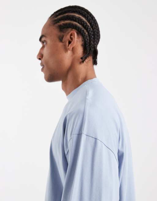ASOS DESIGN - Essentials - Oversized T-shirt met lange mouwen in lichtblauw, 4 van 5