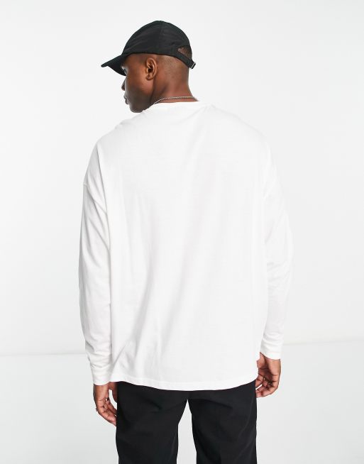 ASOS DESIGN - Essentials - Oversized T-shirt met lange mouwen in wit, 3 van 4