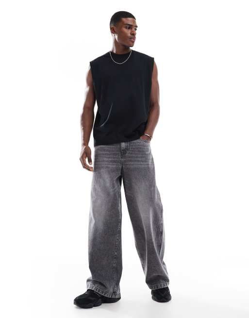 ASOS DESIGN Essentials oversized tank in black, 3 of 4