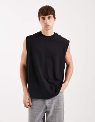 Asos Design Essentials Oversized Tank In Black