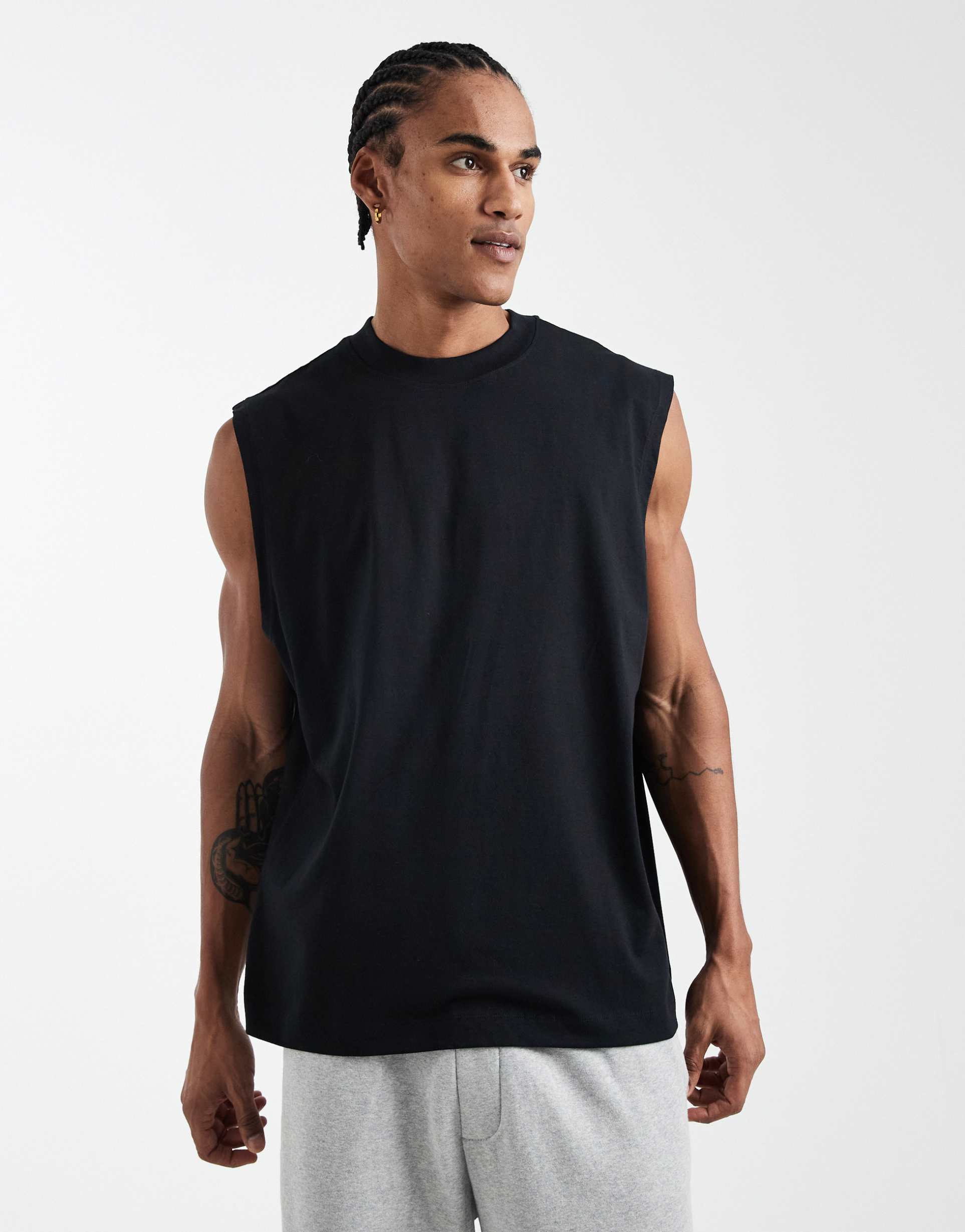 ASOS DESIGN Essentials oversized tank in black