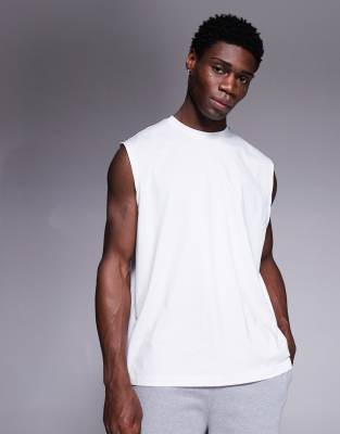 ASOS DESIGN essentials oversized tank in white
