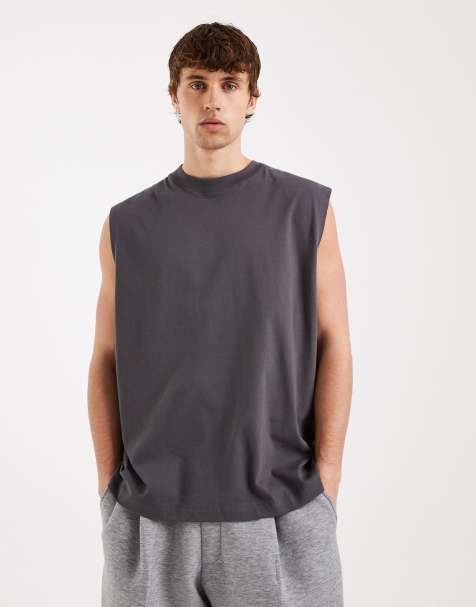 ASOS DESIGN Essentials oversized tank top in charcoal - view 1