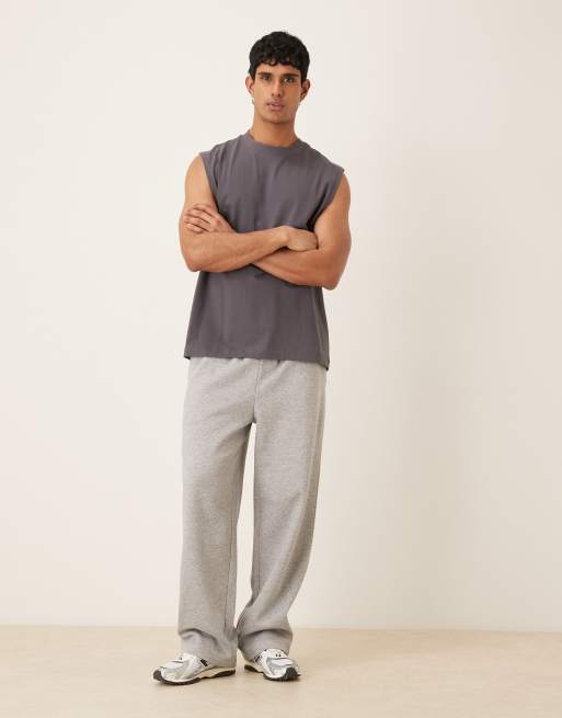 ASOS DESIGN Essentials oversized tank top in charcoal, 2 of 5