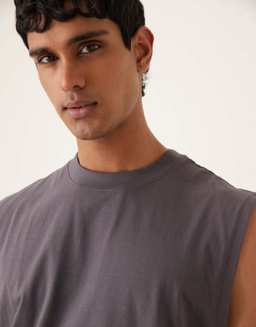 ASOS DESIGN Essentials oversized tank top in charcoal, 5 of 5