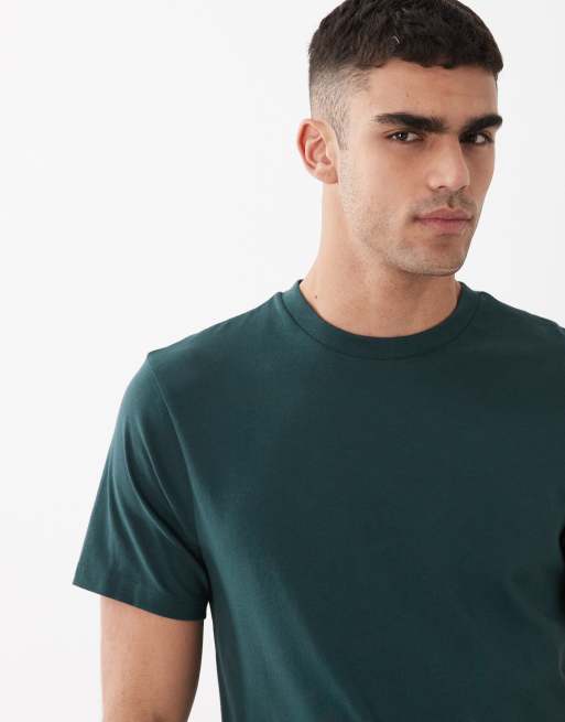 ASOS DESIGN - Essentials - Pakke med 2 langærmede regular fit-T-shirts i sort/mørkegrøn, 3 af 5