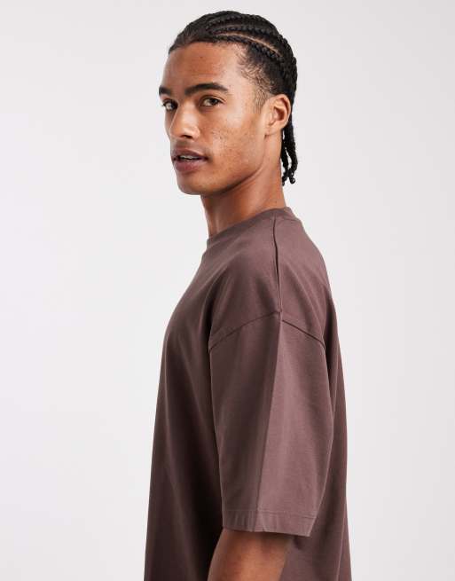 ASOS DESIGN - Essentials - Pakke med 2 oversized T-shirts i brun/cremehvid , 4 af 5