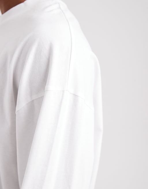 ASOS DESIGN - Essentials - Pakke med 2 oversized T-shirts med lange ærmer i hvid/marineblå , 5 af 5