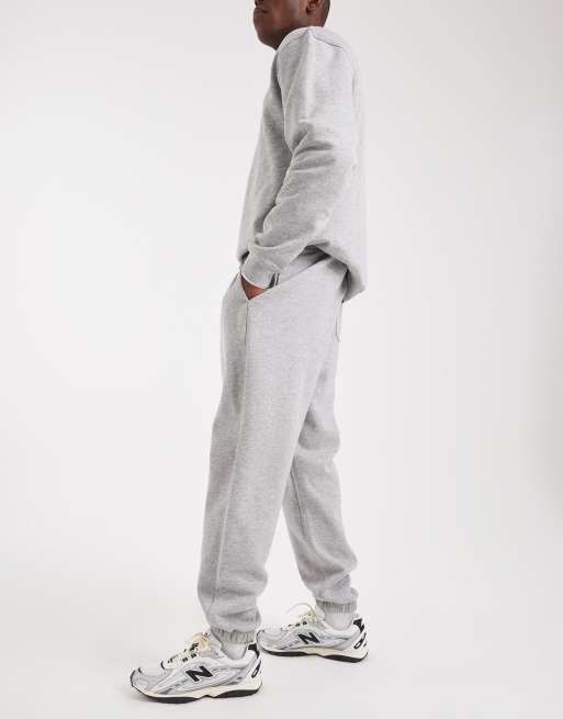 ASOS DESIGN - Essentials - Pakke med 2 par oversized joggingbukser i sort/gråmeleret, 2 af 5