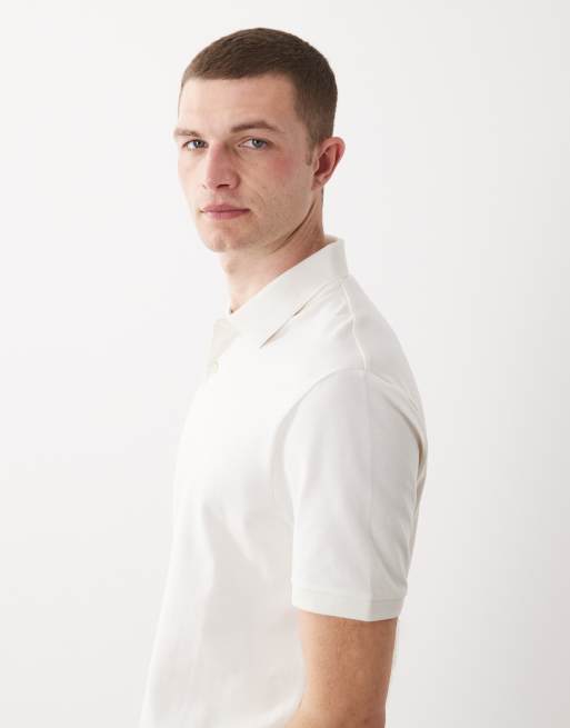 ASOS DESIGN - Essentials - Pakke med 2 regular fit-poloer i cremefarvet/mørkegrøn piqué, 4 af 5