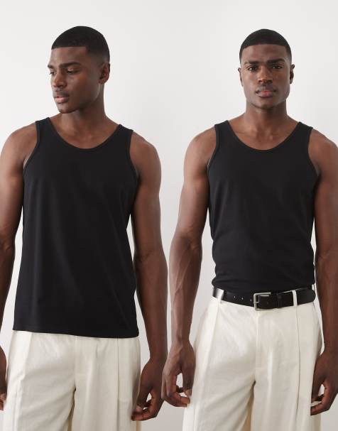 ASOS DESIGN - Essentials - Pakke med 2 sorte undertrøjer i regular fit - view 1