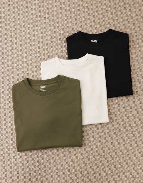 ASOS DESIGN - Essentials - Pakke med 3 T-shirts i regular fit i forskellige farver - view 1
