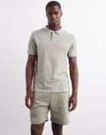[ASOS DESIGN] ASOS DESIGN essentials pique polo in khaki-Green XS Forest fog