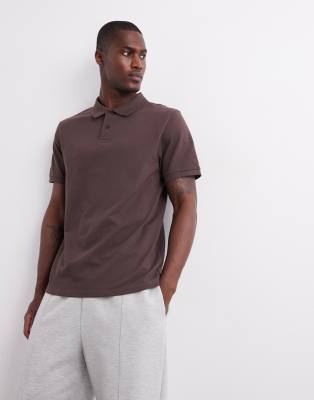 ASOS DESIGN - Essentials - Piqué poloshirt met zwarte bies in wit 