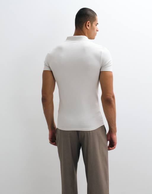 ASOS DESIGN - Essentials - Polo ajusté en piqué - Gris, 4 de 5